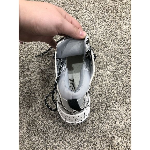 Snake Skin 6.5 Wedge-Sole Sneakers Black Chunky - Picture 5 of 6